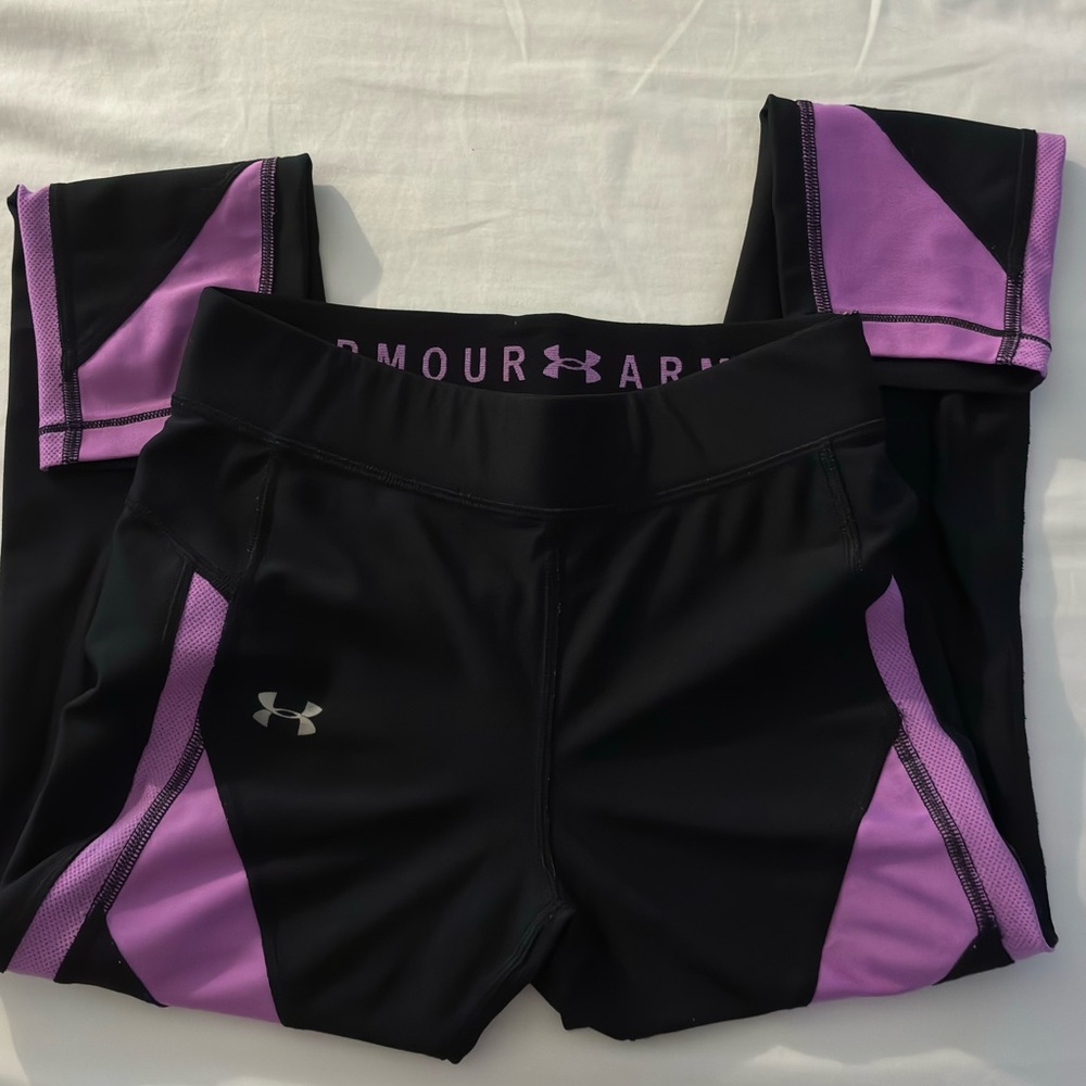 Under Armour Black & Purple Leggings